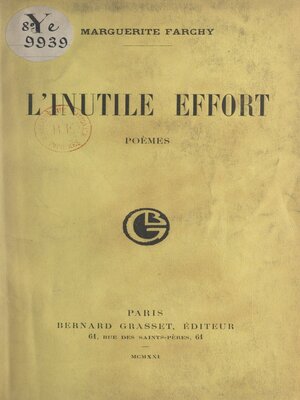 cover image of L'inutile effort